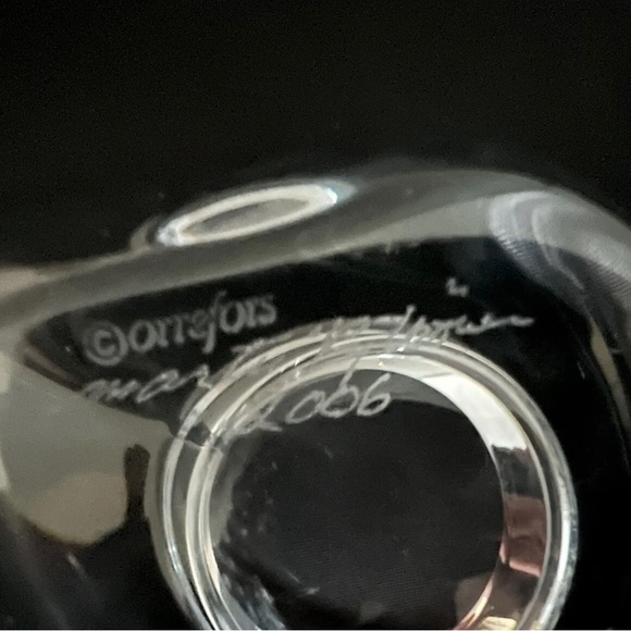 Orrefors Crystal Sweden Teardrop Candle Holder Martti Rytkonen Signed w Sticker - Picture 6 of 10